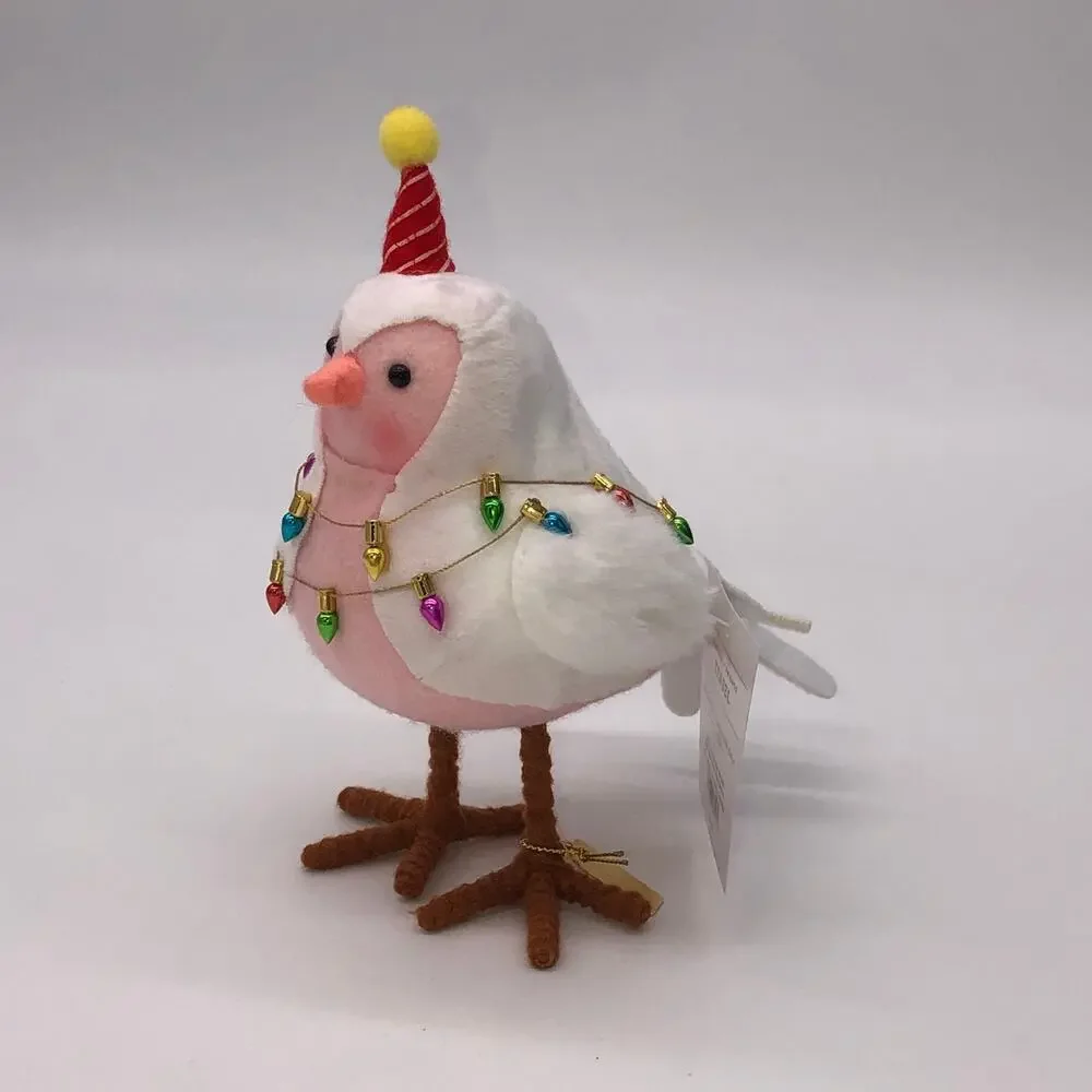 New Target Wondershop Felt Fabric Pink Christmas Bird String Lights Tinsel 2023